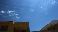 יירוט רקטות בשמי אשקלון על ידי מערכת "כיפת ברזל" (צילום: פלאש 90)